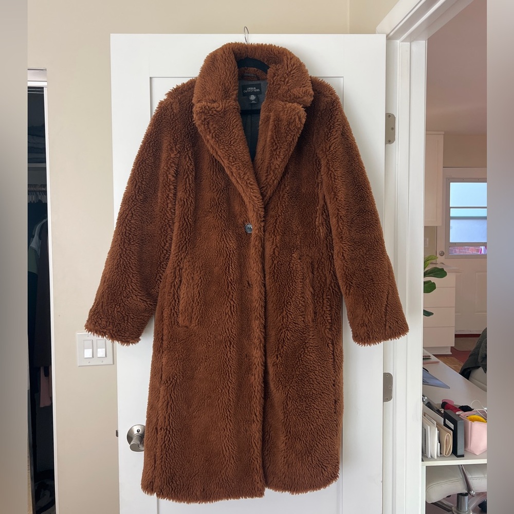 Urban Outfitters Teddy Jacket in Rich Brown